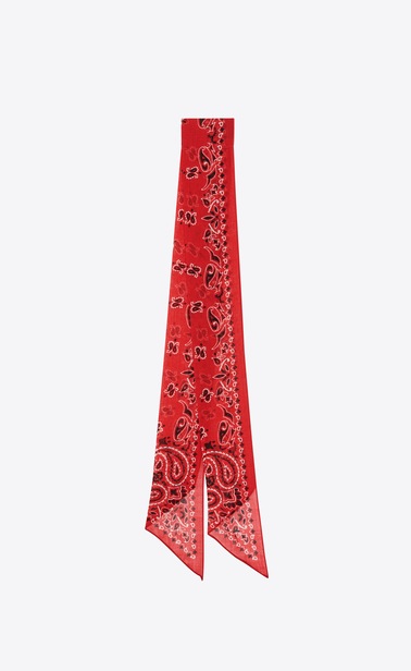 Lavallière tie in wool etamine with YSL bandana print